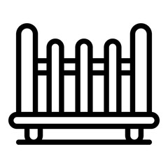 Poster - Bedroom kid bed icon. Outline bedroom kid bed vector icon for web design isolated on white background