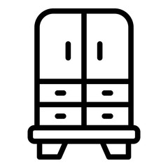 Poster - Bedroom wood wardrobe icon. Outline bedroom wood wardrobe vector icon for web design isolated on white background