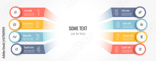 Fotomural Vector Infographic label design template with icons and 8 options or steps