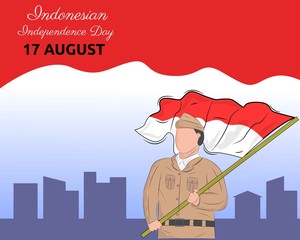 Illustration vector design of Indonesian independence day background template