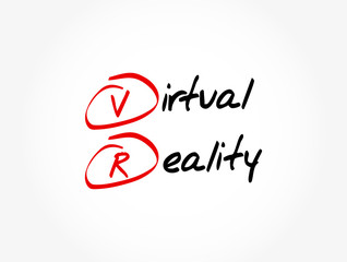 Poster - VR - Virtual Reality acronym, technology concept background