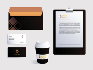 Canvas Print - corporate brand identity mockup set over white background