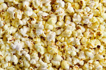 Wall Mural - top view of butter popcorn texture background
