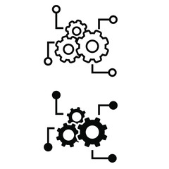 Function settings icon vector set. editable illustration sign collection. automated system symbol.