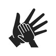 © Анжела Алікіна - Volunteer childcare black glyph icon. Help poor street children. Outline pictogram for web page, mobile app, promo