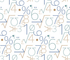 Fototapete - Seamless pattern in summer colors.