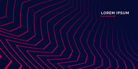 Poster - Vector abstract background with dynamic waves, line and particles.