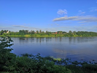 Wall Mural - summer landscape with lake