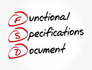 Aufkleber - FSD - Functional Specifications Document, concept background