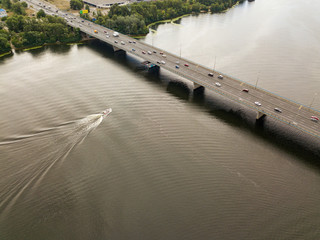 Aerial view of the Dnieper River in Kiev.