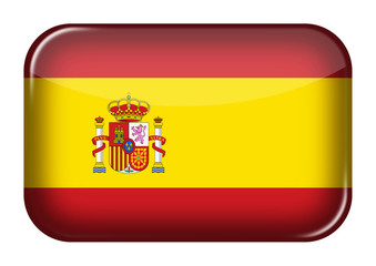 Fototapete - Spain web icon rectangle button with clipping path 3d illustration