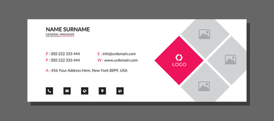 Wall Mural - email signature with an author photo place modern and minimalist layout