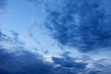 Blue clouds in the sky 