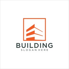 Sticker - building logo vector design template