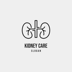 simple outline kidney care urology logo