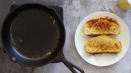 Wall Mural - Making a Grilled Cheese Sandwich