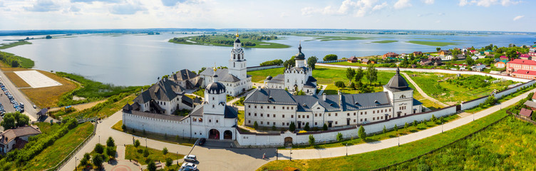 Wall Mural - Beautiful panoramic view of the old Russian city Sviyazhsk from above The Assumption Cathedral and Monastery in the town-island of Sviyazhsk. UNESCO world heritage in Russia