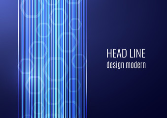 Poster - abstract geometric background, glowing lines and hexagons. design for brochure, presentation, poster
