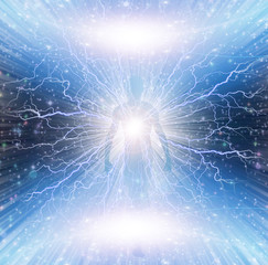 Wall Mural - shining spirit emits lightnings. 3d rendering