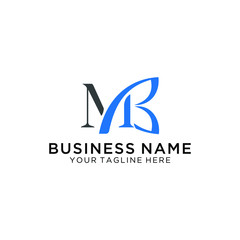 Aufkleber - creative minimal mb logo icon design in vector format with letter m b