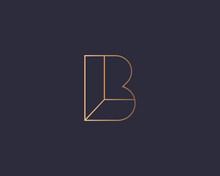 Abstract Linear Letter B Logo Icon Design Modern Minimal Style Illustration. Premium Vector Line Emblem Sign Symbol Mark Logotype