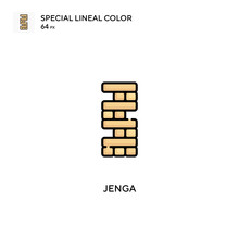 Jenga Special Lineal Color Vector Icon. Jenga Icons For Your Business Project