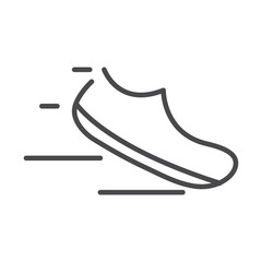 Canvas Print - running speed sport shoe wear accessory line icon design