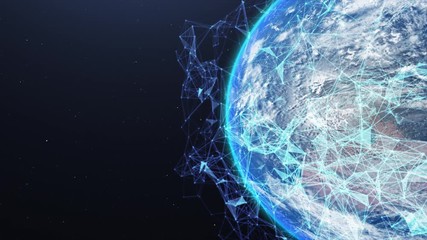 Wall Mural - an abstract networking concept. global digital connections. elements of this image furnished by nasa