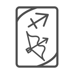 zodiac sagittarius esoteric tarot prediction card line style icon