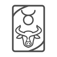 zodiac taurus esoteric tarot prediction card line style icon