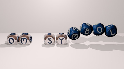 Leinwandbilder - om symbol dancing cubic letters - 3D illustration for background and aum