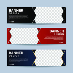 Vector abstract design banner web template. collection of horizontal business ad banner. vector illustration