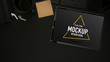 © bongkarn - Working desk with mock up tablet, supplies, accessories and copy space
