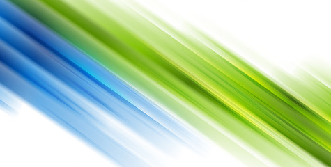 Wall Mural - Shiny glowing green blue smooth stripes abstract background. Vector illustration
