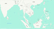 © Tuna salmon - Indochina Countries map. Detailed world Map Vector with Country,Capital,City Names.