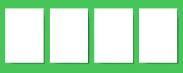 Poster - Illustration of Isolated Vector Poster Mockup Set. Realistic EPS10 Vector Set Paper Posters Isolated on green Background