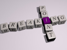 BREAKING POINT Crossword By Cubic Dice Letters - 3D Illustration For Background And Concept