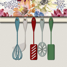 Background For The Recipe Book. Image Of Kitchen Sofas On A Light Background With White Polka Dots And Flowers.