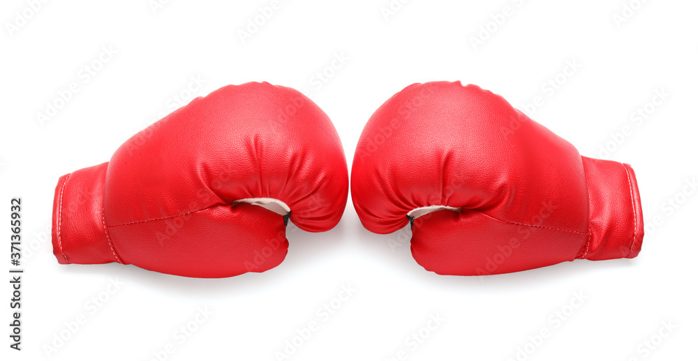 Boxing gloves on white background
