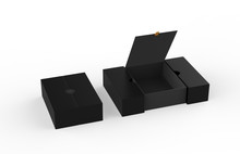 Blank Hard Cardboard Box Mock Up Template, 3d Illustration.