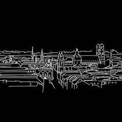 Wall Mural - Munich skyline drawing