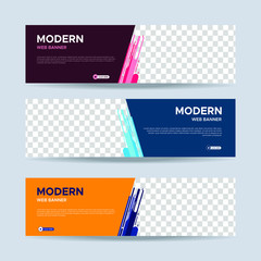 Wall Mural - business banner design web template. collection of horizontal ad banners. vector eps 10