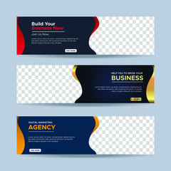 Wall Mural - business banner design web template. collection of horizontal ad banners. vector eps 10
