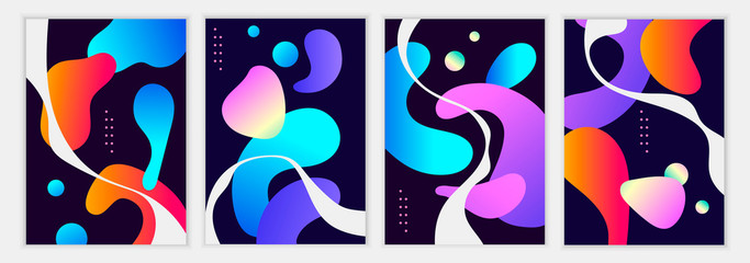 Wall Mural - set of abstract templates for banners, posters, flyers, covers, cards, brochures. vector illustratio