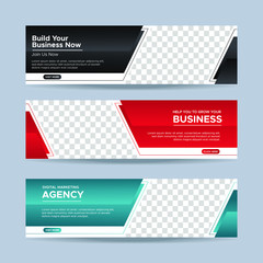 Wall Mural - business banner design web template. collection of horizontal ad banners. vector eps 10