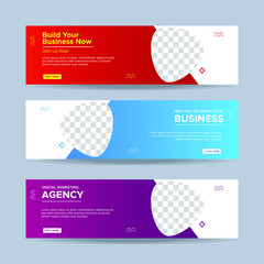 Wall Mural - business banner design web template. collection of horizontal ad banners. vector eps 10