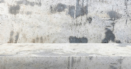 Fototapete - grey concrete texture table product display background.3d perspective studio photography stand.banner mockup space for showcase product