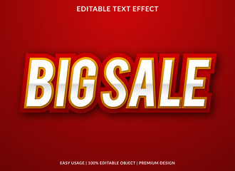Poster - big sale text effect template with minimalist style and bold font concept use for brand label and pr