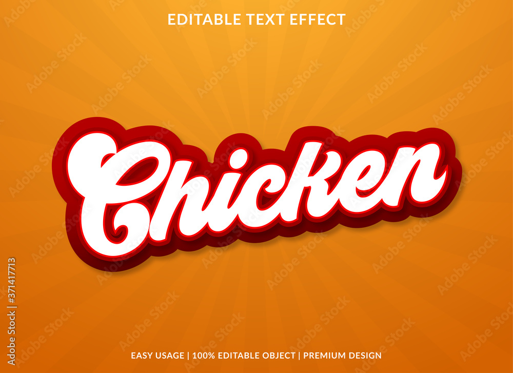 chicken text effect template with vintage style and bold font concept ...