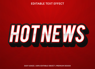 Poster - hot news text effect template with 3d style and bold font concept use for brand label and sticker